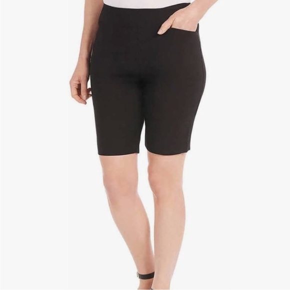Hilary Radley Sz LG & XXL Black Woman’s Pull On Bermuda Shorts mid rise - Picture 7 of 11